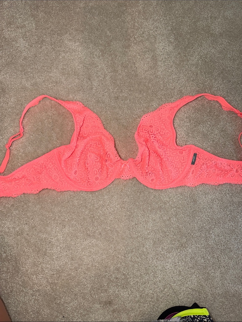 aerie Coral Lace Underwire Bra
